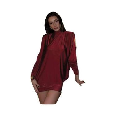 Imagem de Vestido Feminino Elegante E Chique Com Gola Alta E Costas Abertas, Man