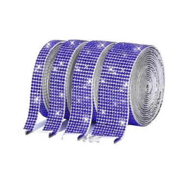 Imagem de Fita Adesiva De Strass Com Cristais E Diamantes, 1 Jarda, Para Artesan