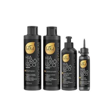 Imagem de Kit shamp. cond. masc. creme p/ pentear tonico hialuronico preenchedor