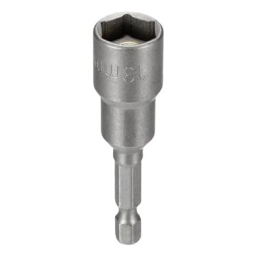 Imagem de HARFINGTON Broca de chave de porca soquete métrico de 13 mm haste sextavada de 1/10.2 cm (2,56" (65 mm), soquetes magnéticos de 6 pontos de troca rápida, conjuntos de parafusos de aço Cr-V para