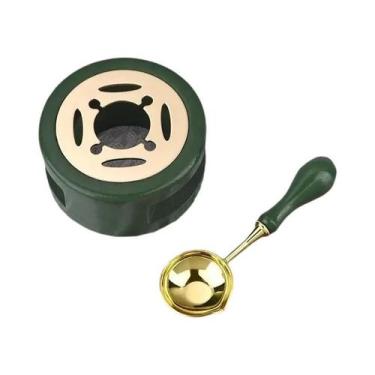 Imagem de Conjunto De Selos De Cera De Madeira Com Forno De Fusão, Colher E Aque