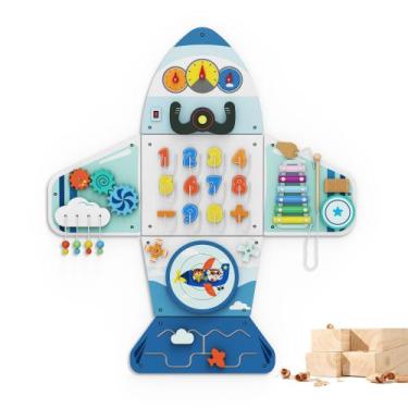 Imagem de Painel de Atividades de Madeira Avião BlueWood Montessori