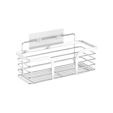 Imagem de Organizador de chuveiro para banheiro, rack de aço inoxidável montado na parede – Prateleiras de banheiro para chuveiro | para banheiro, cozinha, hotel, dormitório, restaurante, apartamento, aluguel