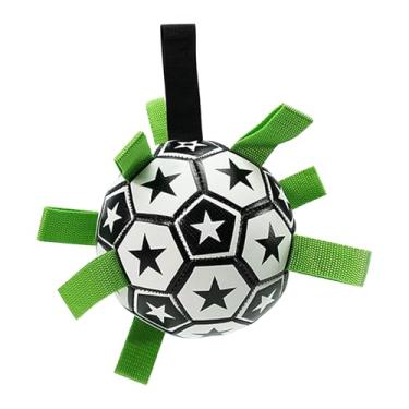 Imagem de Bola de futebol para cães – bola alegre para cães – brinquedo interativo de quebra-cabeça – para flutuar na água, piscina, exercícios, buscar treinar filhotes