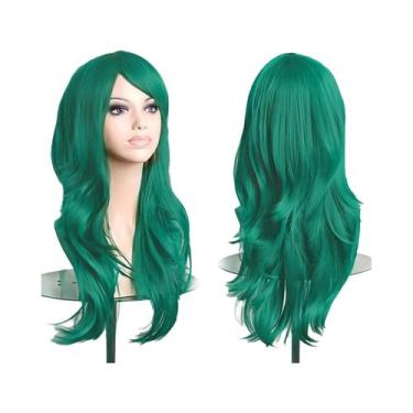 Imagem de Peruca Sintética Ondulada Rosa Roxa De 70 Cm De Comprimento Para Mulhe