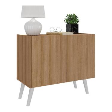 Imagem de Mesa De Cabeceira Retrô 2 Portas Multimóveis Mp4133 Rustic/branca Rustic/branco