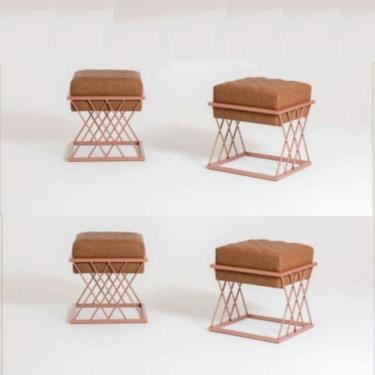Imagem de Kit 4 Banquetas Decorativas Paris-pintura Cobre