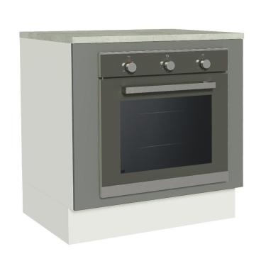 Imagem de Balcão Para Forno De Embutir 80 X 60 Cm Com Tampo Branco/cinza Agata Madesa Branco/cinza