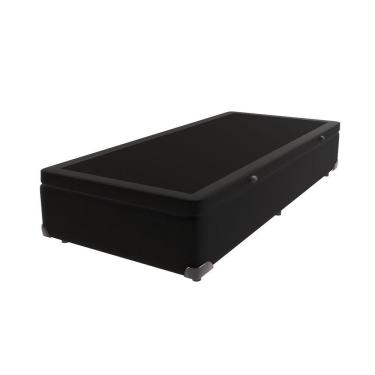 Imagem de Base Box Com Baú Solteiro Bege De Madeira 88cm Kazamix Preto