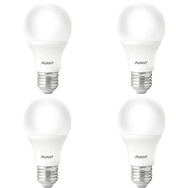 Imagem de Kit 4 Lâmpadas Pera Led Avant Branco 9w Bivolt Br810-b 6500k Base E27 - Cód 335401378