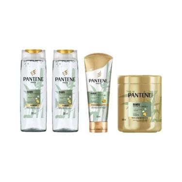 Imagem de Kit Pantene Bambu 2 Shampoo 200Ml+1 Cond 250Ml+1 Masc 600Ml