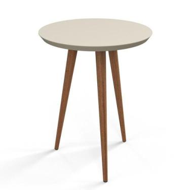 Imagem de Mesa Apoio Canto Para Sala Redonda Luna Patrimar Off White - PATRIMAR 