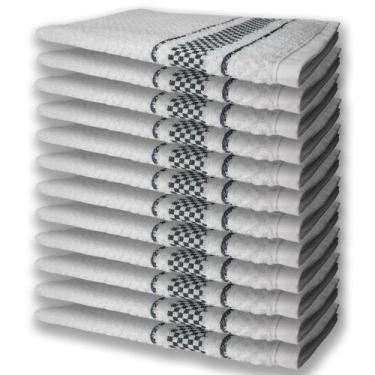 Imagem de 12 Panos De Prato Atoalhado Felpudo Preto - TOALHAS SHOW