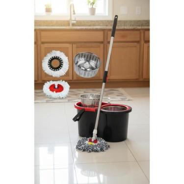 Imagem de Mop Giratório 14L Inox c/ Dispenser e 2 Refis - Congratulations Store