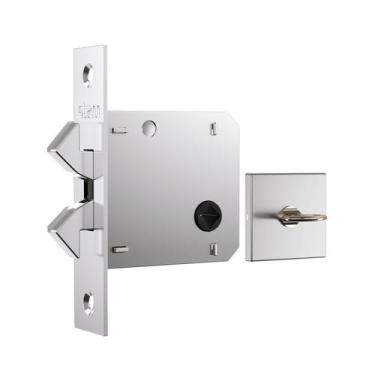Imagem de Fechadura Para Porta de Correr 1006S Banheiro Roseta Quadrada Classic 
