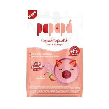 Imagem de Papapá, Cereal infantil, Petit Cereal, Avêia Integral com Morango & Beterraba, Pouch, 170g, Rosa