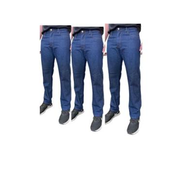 Imagem de kit 3 Calças Jeans Masculina Tradicional Casual Agodão com Elastano Re