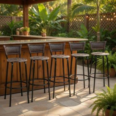 Imagem de Banquetas Alta Cadeiras Bancos Para Cozinha Gourmet Varanda Balcão Ilh