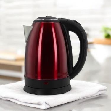 Imagem de Chaleira Elétrica 1,8L Em Inox Vermelha 127v 1000w Rápida Fervura