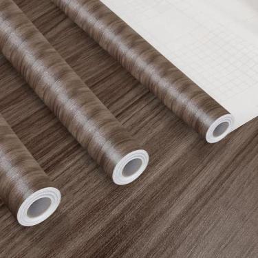Imagem de Kit 3 Papel de Parede Adesivo Lavavel 3D Madeira Imbuia Marrom 15M - O