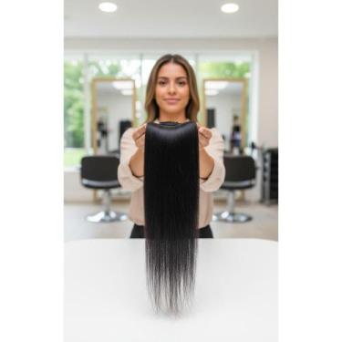 Imagem de Cabelo Humano Liso Natural 70cm Castanho - 50g - Congratulations Store