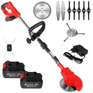 Imagem de Aparador de Grama a Bateria 48V Sem Fio com 2 Baterias Kit Completo de