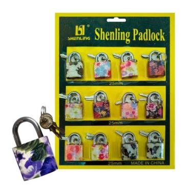 Imagem de Cadeado 25mm Estampado 2 Chaves Simples 25mm Estampado Shenling Padloc