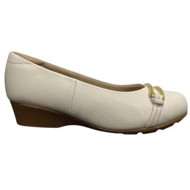 Imagem de Sapato modare salto baixo anabela ref: 7014.298 feminino, Branco off, 