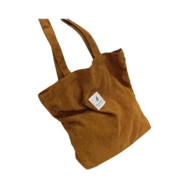 Imagem de Bolsa De Ombro Em Corduroy Para Mulheres, Bolsa Reutilizável Macia JIO