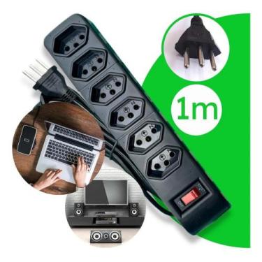 Imagem de Filtro De Linha Regua extensao 6 Tomadas 10a Cabo 1m Prot. S - Congrat