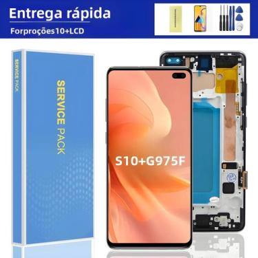 Imagem de Display LCD Tela de toque digital com moldura, Samsung S10 Plus, G975,