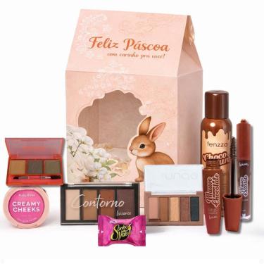Imagem de Kit Páscoa Maquiagem: Gloss, Blush, Máscara, Paleta de Sobrancelhas, Paleta de Sombras,...