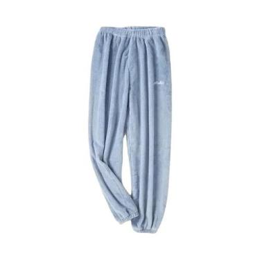 Imagem de Conjunto De Pijama Feminino De Veludo Quente Com Blusa Solta De Fleece