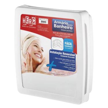 Imagem de Armário para Banheiro com Espelho e Porta Reversível Herc Branco