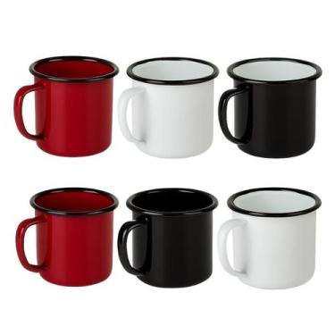 Imagem de Conjunto 6 Mini Canecas De Porcelana Esmaltadas Coloridas - STORE SHAR