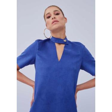 Imagem de vestido curto com decote V suede lança perfume (502ve006334)-P