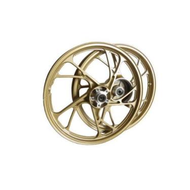 Imagem de Roda liga leve titan 160 esd 5 pas dourada pé de galinha gear