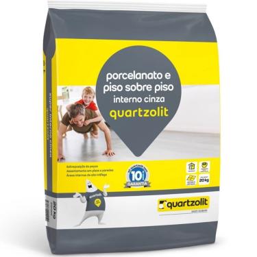 Imagem de Argamassa Cimentcola para Piso Sobre Piso Interno para Porcelanato 20kg Cinza Quartzolit 0046.00001.0020PL