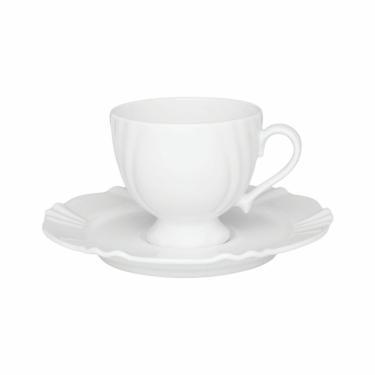 Imagem de Conjunto De Xícaras Para Chá Com Pires Em Porcelana Soleil Com 12 Peças 200ml Oxford White
