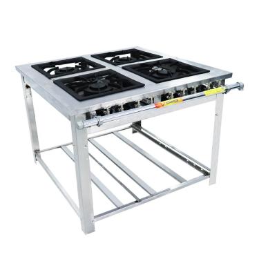 Imagem de Fogão Profissional 4 Bocas Duplas a Gás Baixa Pressão Inox MI4D4 Venâncio