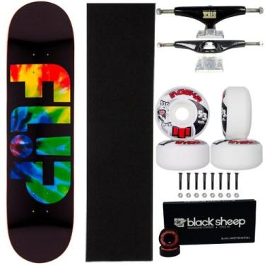 Imagem de Skate Flip Montado 8.0 Profissional Roda Moska 53mm Abec 15, Preto, Ún