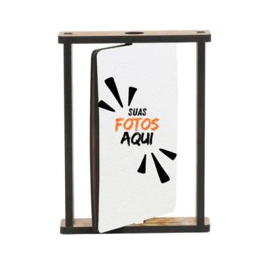 Imagem de Porta Retrato Personalizado de MDF Resinado Brilho/Madeira DUPLA FACE 