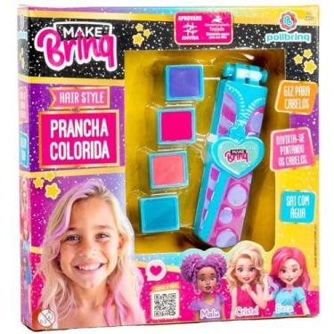 Imagem de Maquiagem E Beleza Infantil Make Brinq Prancha Colorida - POLIBRINQ