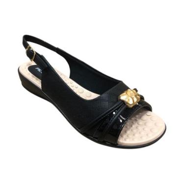 Imagem de Sandalia Piccadilly Feminina Ortopédica Joanete Confortável, Preto, 36