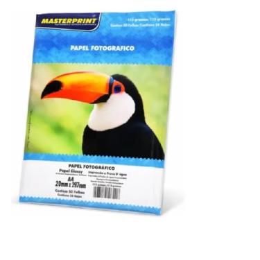 Imagem de Papel Fotográfico Glossy 115g Masterprint A4 - Pacote c/ 50 Folhas