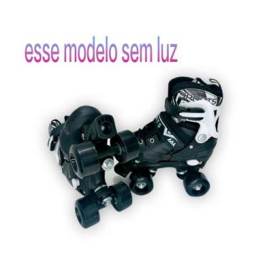 Imagem de Patins Infantil 4 Rodas (sem luz) Com Kit Proteção Menina Menino  Meno