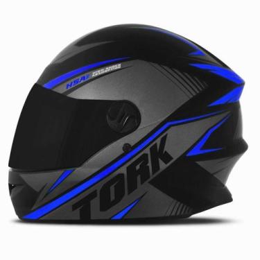 Imagem de Capacete de Moto Pro Tork R8 Fechado + Viseira Fumê, AZUL, 58