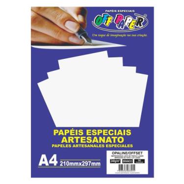 Imagem de Papel Offset Opaline Branco A4 240g Off Paper para Jato de Tinta e Las