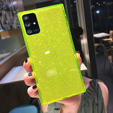 Imagem de Capa de telefone Fashion Square Fluorescent Glitter para Samsung S20 FE Plus Note 20 Ultra S10 A71 A51 A50 A70 S21 Ultra FE A52 A72 Capa protetora, verde, para S9