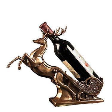 Imagem de Pkfinrd Prateleira de vinho para cervos, decoração de casa, decoração de presente, armário de vinho, artesanato